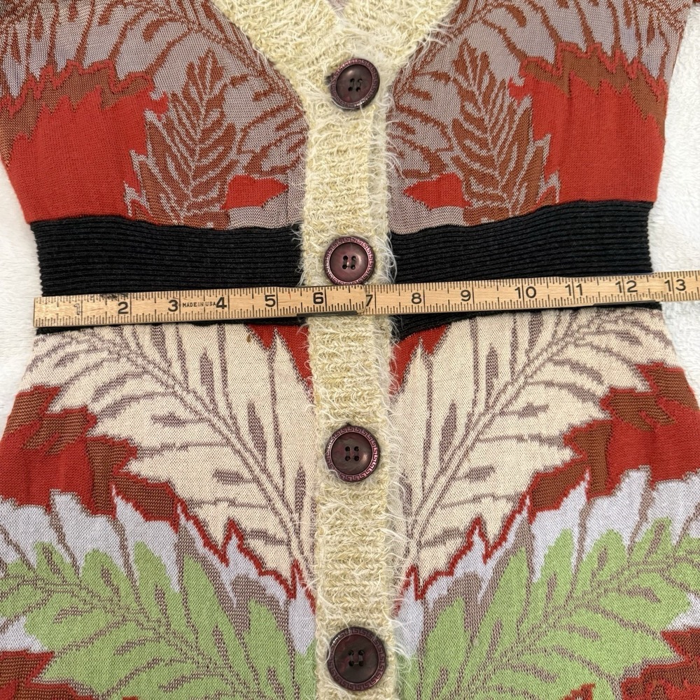 Anthropologie Lia Molly New Orleans Holiday Fern Hooded Cardigan XS Boho Artsy - Picture 9 of 14